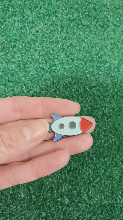 Rocket Ship 'To the Moon' Golf Ball Marker