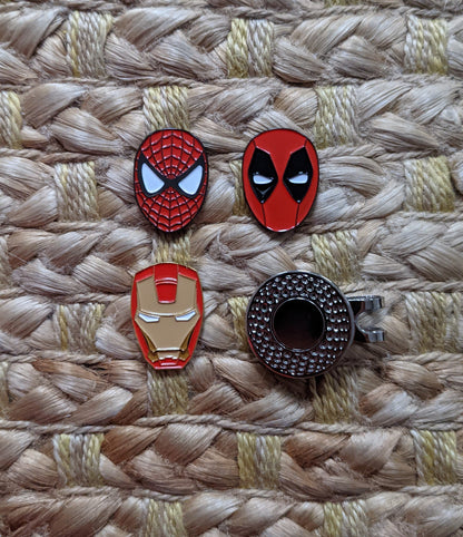 Superhero Inspired Golf Ball Markers 3 Pack Set | Golf Accessory | Boyfriend Husband Bachelor Party Groomsmen Golf Gifts