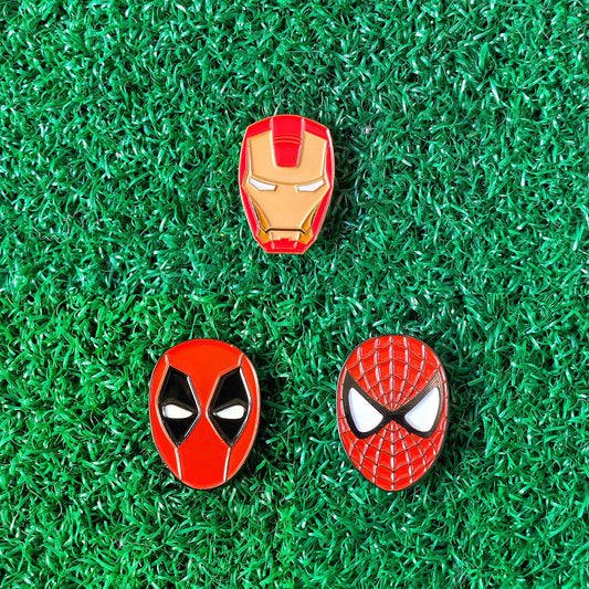 Superhero Inspired Golf Ball Markers 3 Pack Set | Golf Accessory | Boyfriend Husband Bachelor Party Groomsmen Golf Gifts