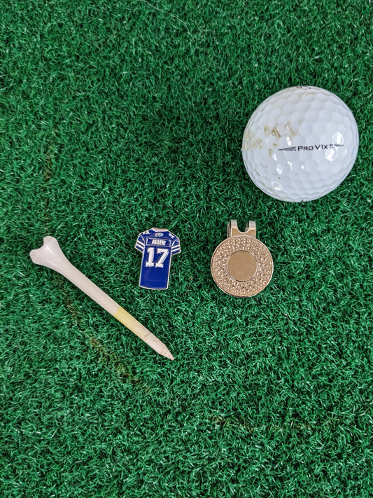 Allen #17 Bills Jersey Inspired Golf Ball Marker | Golf Accessory | Boyfriend Husband Bachelor Party Groomsmen Golf Gifts