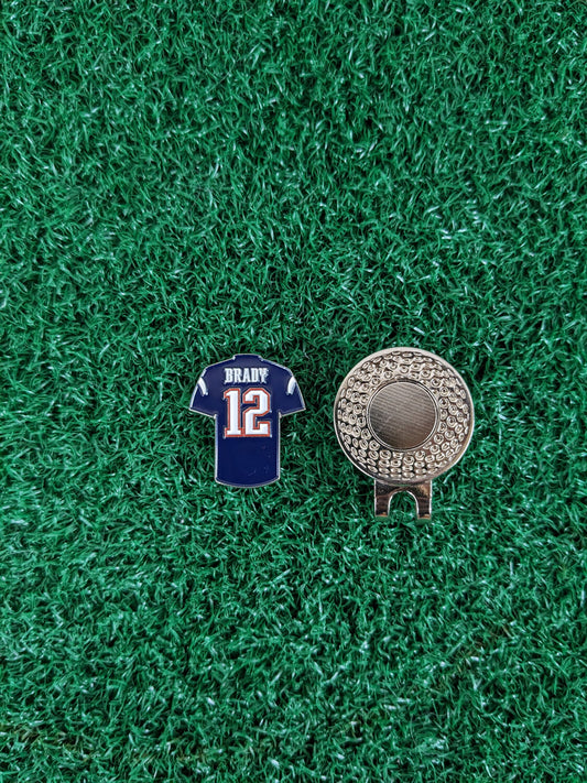 Brady Patriots #12 Jersey Inspired Golf Ball Marker | Golf Accessory | Boyfriend Husband Bachelor Party Groomsmen Golf Gifts